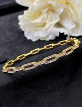 Load image into Gallery viewer, LUOWEND 18K Yellow Gold Real Natural Diamond Bracelet for Women