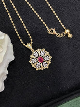 Load image into Gallery viewer, LUOWEND 18K White and Yellow Gold Real Natural Ruby Gemstone Necklace for Women