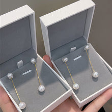 Load image into Gallery viewer, LUOWEND 18K Yellow Gold Real Natural Pearl Earrings for Women
