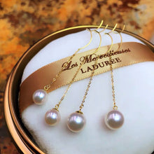 Load image into Gallery viewer, LUOWEND 18K Yellow Gold Real Natural Freshwater Pearl Earrings for Women
