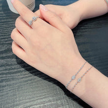 Load image into Gallery viewer, LUOWEND 18K White or Rose Gold Real Natural Diamond Bracelet for Women