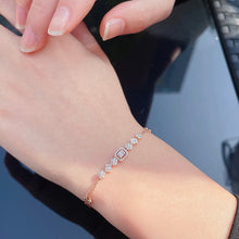 Load image into Gallery viewer, LUOWEND 18K White or Rose Gold Real Natural Diamond Bracelet for Women