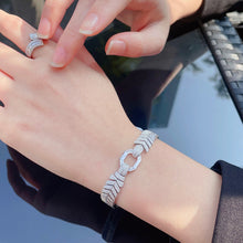 Load image into Gallery viewer, LUOWEND 18K White Gold Real Natural Diamond Bracelet for Women