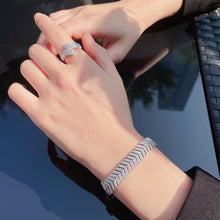 Load image into Gallery viewer, LUOWEND 18K White Gold Real Natural Diamond Bracelet for Women