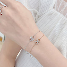 Load image into Gallery viewer, LUOWEND 18K White or Rose Gold Real Natural Diamond Bracelet for Women