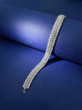 Load image into Gallery viewer, LUOWEND 18K White Gold Real Natural Diamond Bracelet for Women