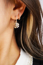 Load image into Gallery viewer, LUOWEND 18K Rose Gold Real Natural Diamond Drop Earrings for Women