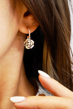 Load image into Gallery viewer, LUOWEND 18K Rose Gold Real Natural Diamond Drop Earrings for Women