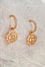 Load image into Gallery viewer, LUOWEND 18K Rose Gold Real Natural Diamond Drop Earrings for Women