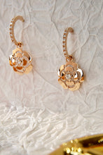 Load image into Gallery viewer, LUOWEND 18K Rose Gold Real Natural Diamond Drop Earrings for Women