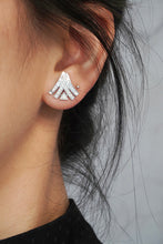 Load image into Gallery viewer, LUOWEND 18K White Gold Real Natural Diamond Stud Earrings for Women