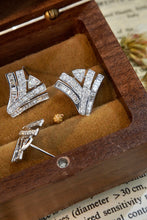 Load image into Gallery viewer, LUOWEND 18K White Gold Real Natural Diamond Stud Earrings for Women
