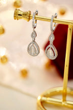 Load image into Gallery viewer, LUOWEND 18K White Gold Real Natural Diamond Drop Earrings for Women