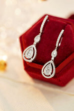 Load image into Gallery viewer, LUOWEND 18K White Gold Real Natural Diamond Drop Earrings for Women