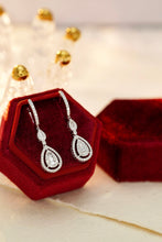 Load image into Gallery viewer, LUOWEND 18K White Gold Real Natural Diamond Drop Earrings for Women