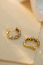 Load image into Gallery viewer, LUOWEND 18K White and Yellow Gold Real Natural Diamond Hoop Earrings for Women