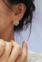Load image into Gallery viewer, LUOWEND 18K White and Yellow Gold Real Natural Diamond Earrings for Women