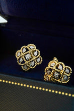 Load image into Gallery viewer, LUOWEND 18K White and Yellow Gold Real Natural Diamond Earrings for Women