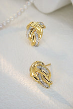 Load image into Gallery viewer, LUOWEND 18K Yellow Gold Real Natural Diamond Stud Earrings for Women