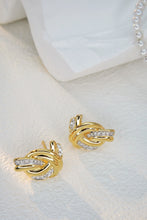Load image into Gallery viewer, LUOWEND 18K Yellow Gold Real Natural Diamond Stud Earrings for Women