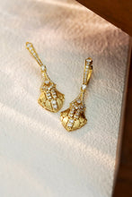 Load image into Gallery viewer, LUOWEND 18K Yellow Gold Real Natural Diamond Drop Earrings for Women