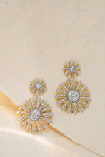 Load image into Gallery viewer, LUOWEND 18K White and Yellow Gold Real Natural Diamond Earrings for Women