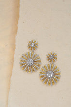Load image into Gallery viewer, LUOWEND 18K White and Yellow Gold Real Natural Diamond Earrings for Women
