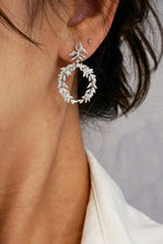 Load image into Gallery viewer, LUOWEND 18K White Gold Real Natural Diamond Drop Earrings for Women