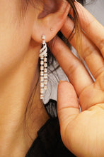 Load image into Gallery viewer, LUOWEND 18K White Gold Real Natural Diamond Drop Earrings for Women