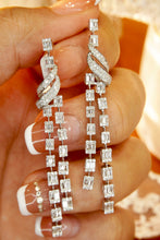 Load image into Gallery viewer, LUOWEND 18K White Gold Real Natural Diamond Drop Earrings for Women