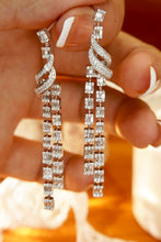 Load image into Gallery viewer, LUOWEND 18K White Gold Real Natural Diamond Drop Earrings for Women