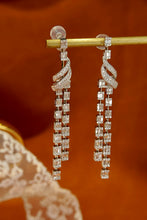 Load image into Gallery viewer, LUOWEND 18K White Gold Real Natural Diamond Drop Earrings for Women