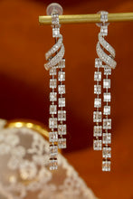 Load image into Gallery viewer, LUOWEND 18K White Gold Real Natural Diamond Drop Earrings for Women
