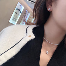 Load image into Gallery viewer, LUOWEND 18K White Gold Real Natural Diamond Stud Earrings for Women