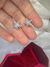 Load image into Gallery viewer, LUOWEND 18K White Gold Real Natural Diamond Stud Earrings for Women
