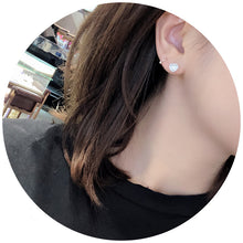 Load image into Gallery viewer, LUOWEND 18K White Gold Real Natural Diamond Stud Earrings for Women