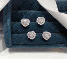 Load image into Gallery viewer, LUOWEND 18K White Gold Real Natural Diamond Stud Earrings for Women