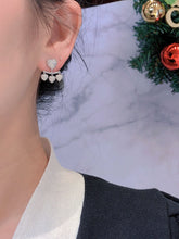 Load image into Gallery viewer, LUOWEND 18K White Gold Real Natural Diamond Drop Earrings for Women