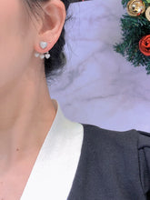 Load image into Gallery viewer, LUOWEND 18K White Gold Real Natural Diamond Drop Earrings for Women
