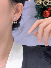 Load image into Gallery viewer, LUOWEND 18K White Gold Real Natural Diamond Drop Earrings for Women