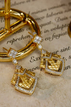 Load image into Gallery viewer, LUOWEND 18K White and Yellow Gold Real Natural Diamond Drop Earrings for Women