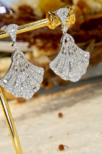 Load image into Gallery viewer, LUOWEND 18K White Gold Real Natural Diamond Drop Earrings for Women