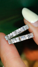 Load image into Gallery viewer, LUOWEND 18K White Gold Real Natural Diamond Hoop Earrings for Women
