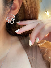 Load image into Gallery viewer, LUOWEND 18K White Gold Real Natural Diamond Stud Earrings for Women