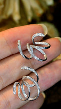 Load image into Gallery viewer, LUOWEND 18K White Gold Real Natural Diamond Stud Earrings for Women