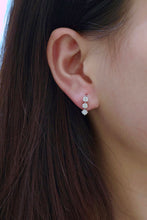 Load image into Gallery viewer, LUOWEND 18K White Gold Real Natural Diamond Drop Earrings for Women