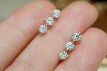 Load image into Gallery viewer, LUOWEND 18K White Gold Real Natural Diamond Drop Earrings for Women