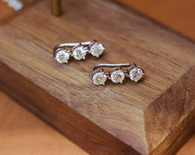 Load image into Gallery viewer, LUOWEND 18K White Gold Real Natural Diamond Drop Earrings for Women