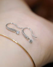 Load image into Gallery viewer, LUOWEND 18K White Gold Real Natural Diamond Hoop Earrings for Women