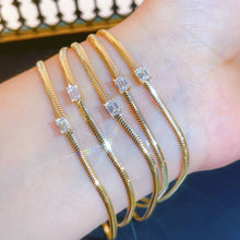 Load image into Gallery viewer, LUOWEND 18K Yellow Gold Real Natural Diamond Necklace for Women